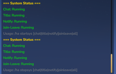 System Control Commands